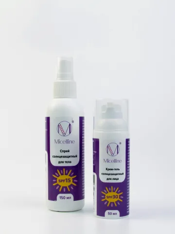 НК-4 Набор Крем-гель солнцезащитный для лица SPF30 50мл+Спрей SPF15 солнцезащитный для тела 150 мл